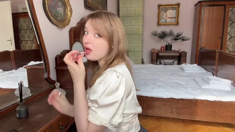 Blonde's Intense Morning Orgasm Close-Up