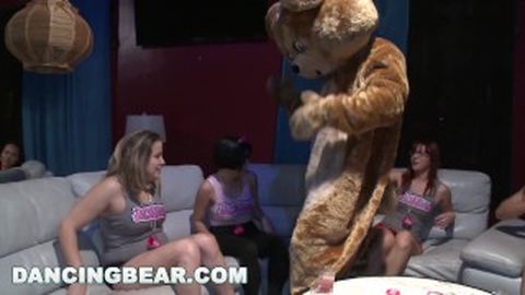 DANCING BEAR - Bachelorette Party Goes Crazy For The Bear!