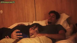 Chubby Argentine stepsis gives deepthroat blowjob before face fuck